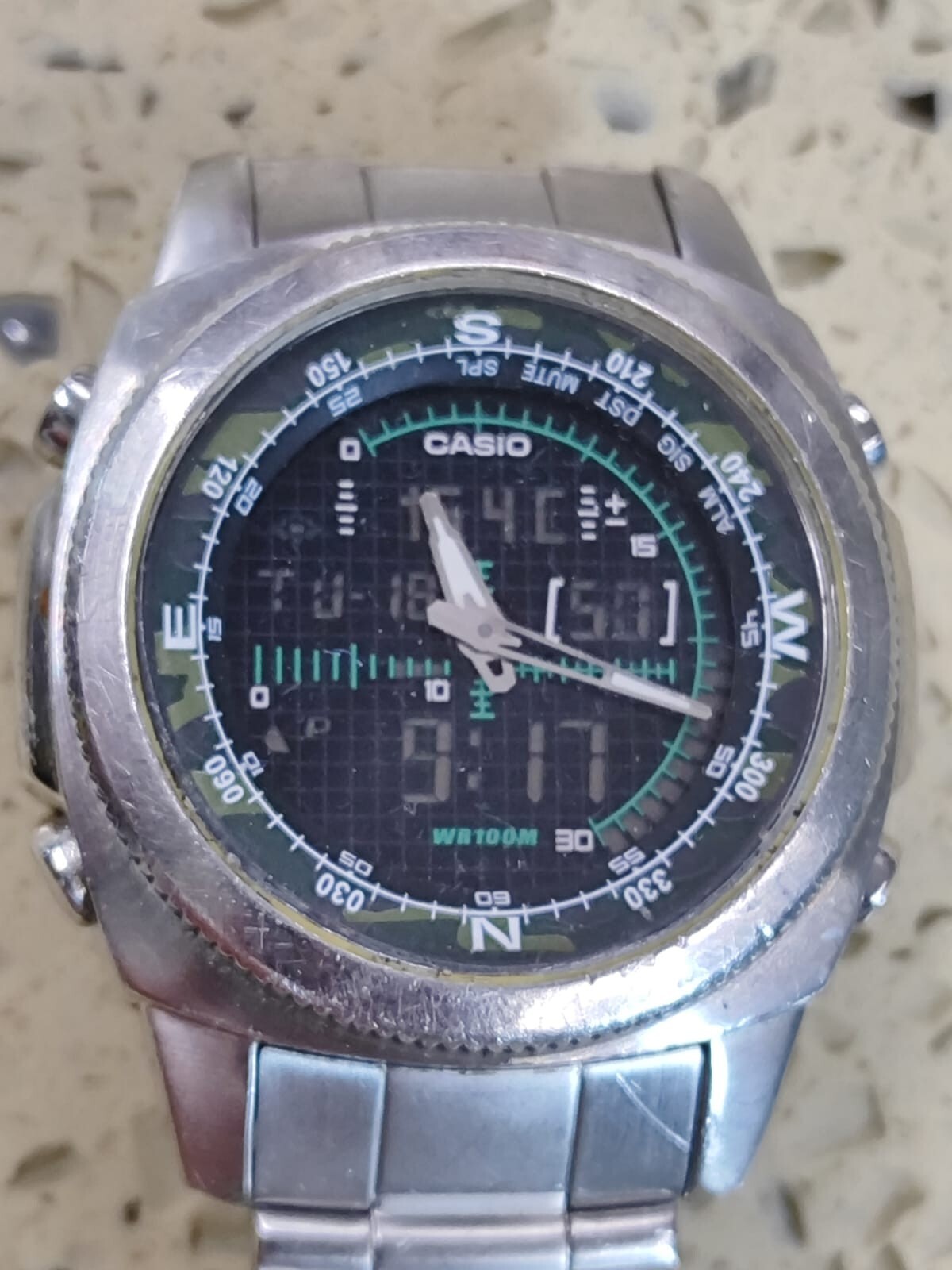 Vintage Casio Ana Digi Watch Amw 707 Mod 4392 THERMOMETER Working
