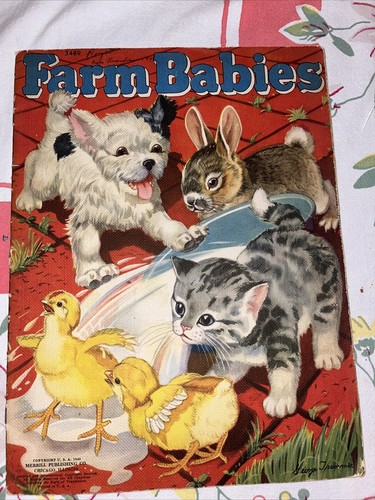 Vintage 1940 FARM BABIES Illustrated by GEORGE TRIMMER Children's Book