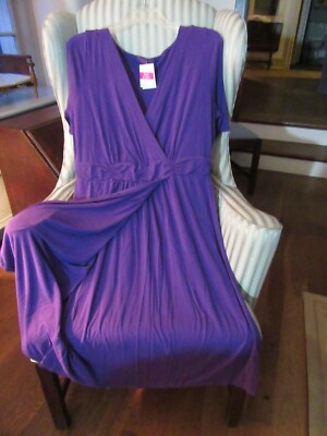NWT FRESH PRODUCE FLUTTER STYLE DRESS IN  EGGPLANT..FLATTERING RET $89 ..(XXL)