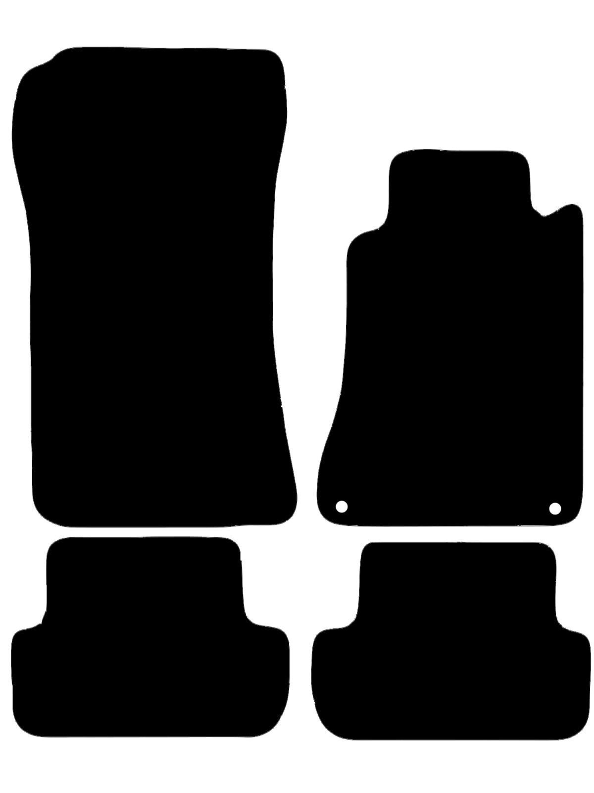 FITS MERCEDES CLK 2003 TO 2009 TAILORED BLACK CAR FLOOR MATS (WITH 2 FIXINGS)