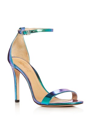 

Синие кожаные сандалии SCHUTZ Mirror Holografico Cadey-lee Stiletto 7,5 B, Синий, S0138702680707