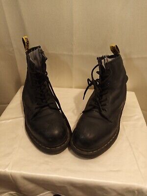 dr martens knee high tall black patent boots 20 eye size 7