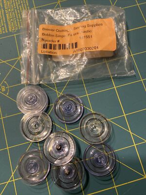 8 Pk Transparent Plastic Bobbins #181551 For Singer Futura Sewing Machine