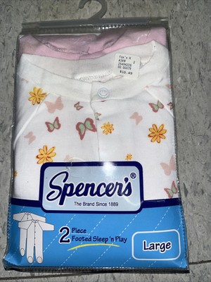 Spencer s Footed Sleep  n Play Girls 2 pack Large 18 Months Baby Sleeper