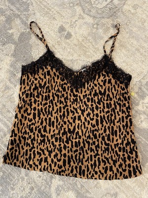 BP Womens Brown Black Leopard Print Spaghetti Strap Camisole Tank Top Size XS