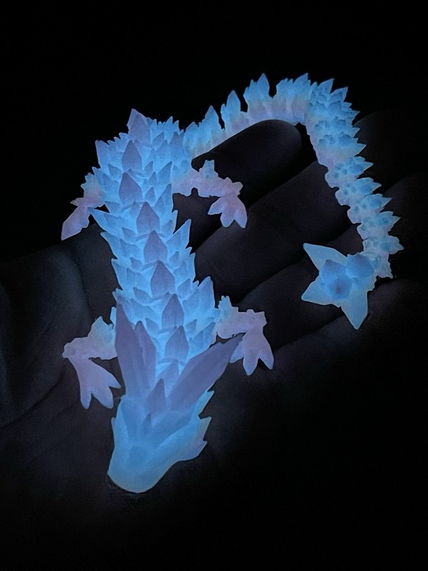 Crystal Dragon~3D Printed~Articulating~Fidget Toy~Glow In The Dark~Tik Tok