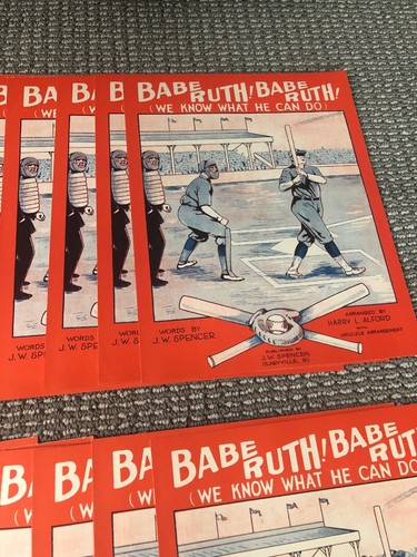 1928 Babe Ruth Sheet Music Lot + Pins