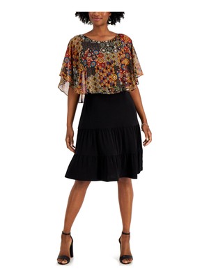 CONNECTED APPAREL Womens Flutter Sleeve Knee Length Wear To Work Sheath Dress