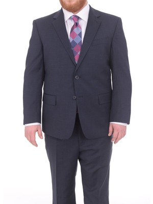 

Lazetti Couture Portly Fit Темно-синий фактурный шерстяной костюм на двух пуговицах, Navy