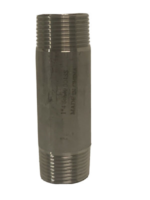 1'' x 4'' Threaded NPT Pipe Nipple Sch 40 304 Stainless Steel 