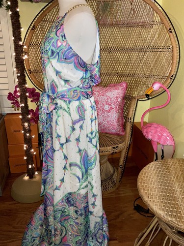 Pre-owned Lilly Pulitzer Tiera Maxi Dress Best Kept Secret ? Size M No Sash In Multicolor