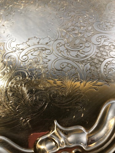 Beautiful 14” Gorham Footed Tray Silver Plated Extremely Unique