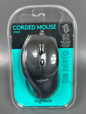 Logitech M500 Corded Precision Laser Mouse Back/Forward Hyper-Fast Scroll Gaming
