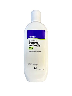Benzoyl Peroxide 5% Acne WASH 8oz PERRIGO / PADAGIS - NEW LOOK ARRIVING!  ^