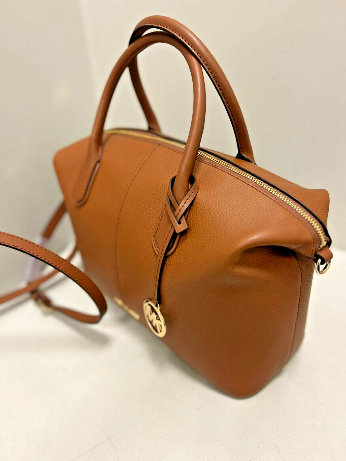 Michael Kors Hyde Large Leather Satchel Crossbody Handbag