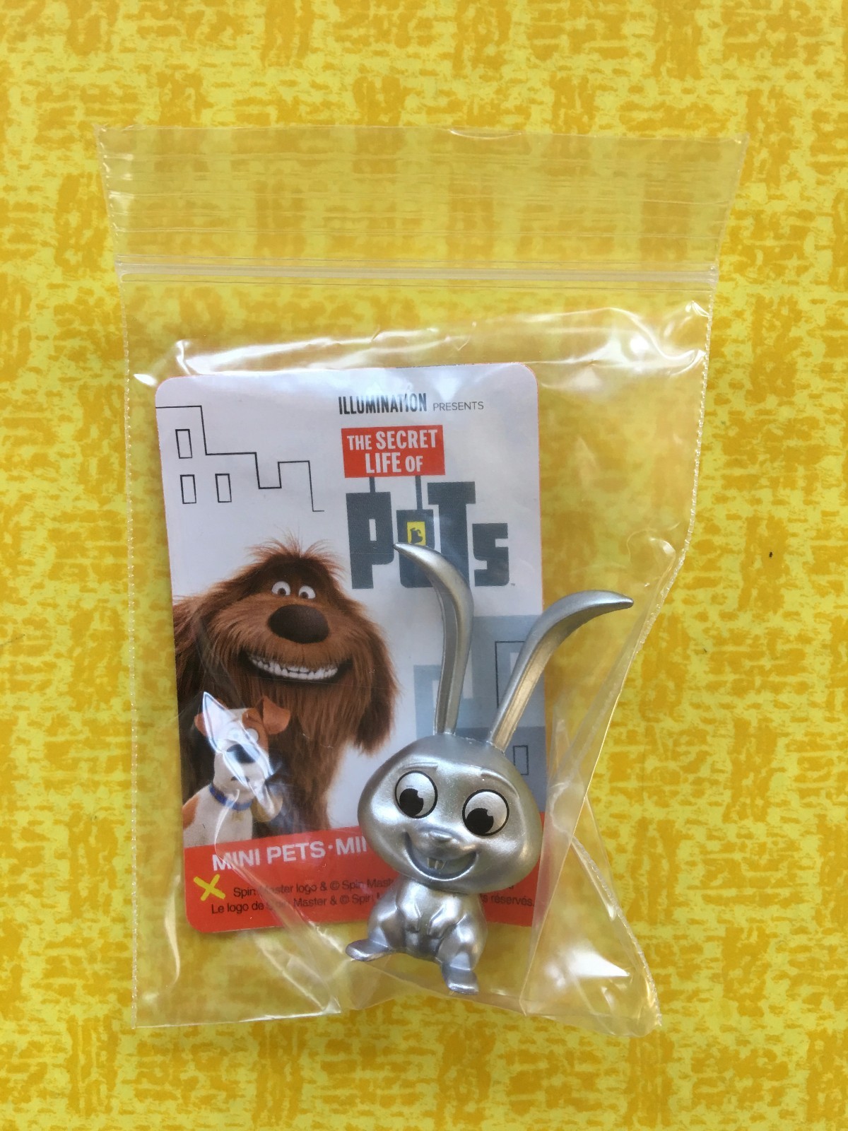 THE SECRET LIFE OF PETS RARE SILVER CUTE SNOWBALL BUNNY SERIES 1 MINI PET FIGURE