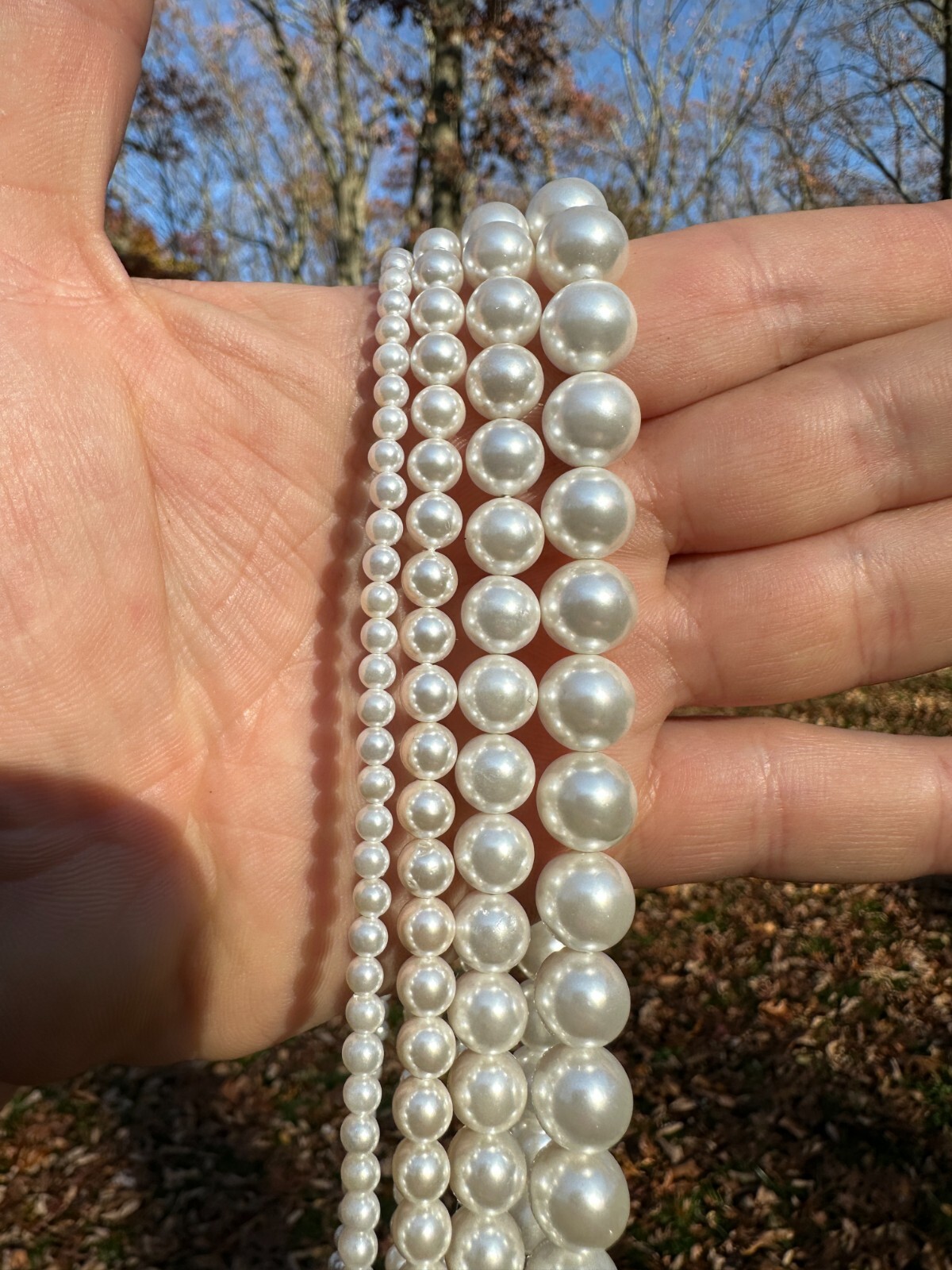 Cultured Pearl Necklace W. Real 925 Silver Clasp For Men Women 4-10mm All Length