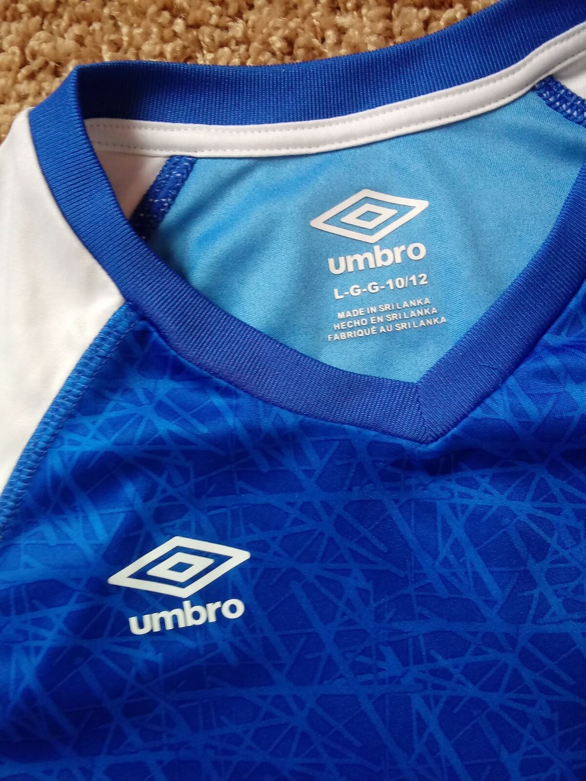 Umbro Kid's Jersey Youth Large - Size 10 - Blue & white