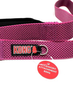 KONG Dog Leash Padded Traffic Handle 4 Ft. Long 1'' Wide PINK With METAL CLIP NWT
