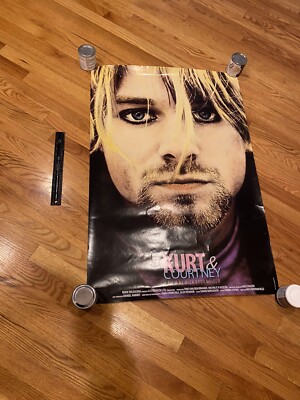 KURT AND COURTNEY ORIGINAL HUGE MOVIE POSTER 27X40 - COBAIN & LOVE - NIRVANA