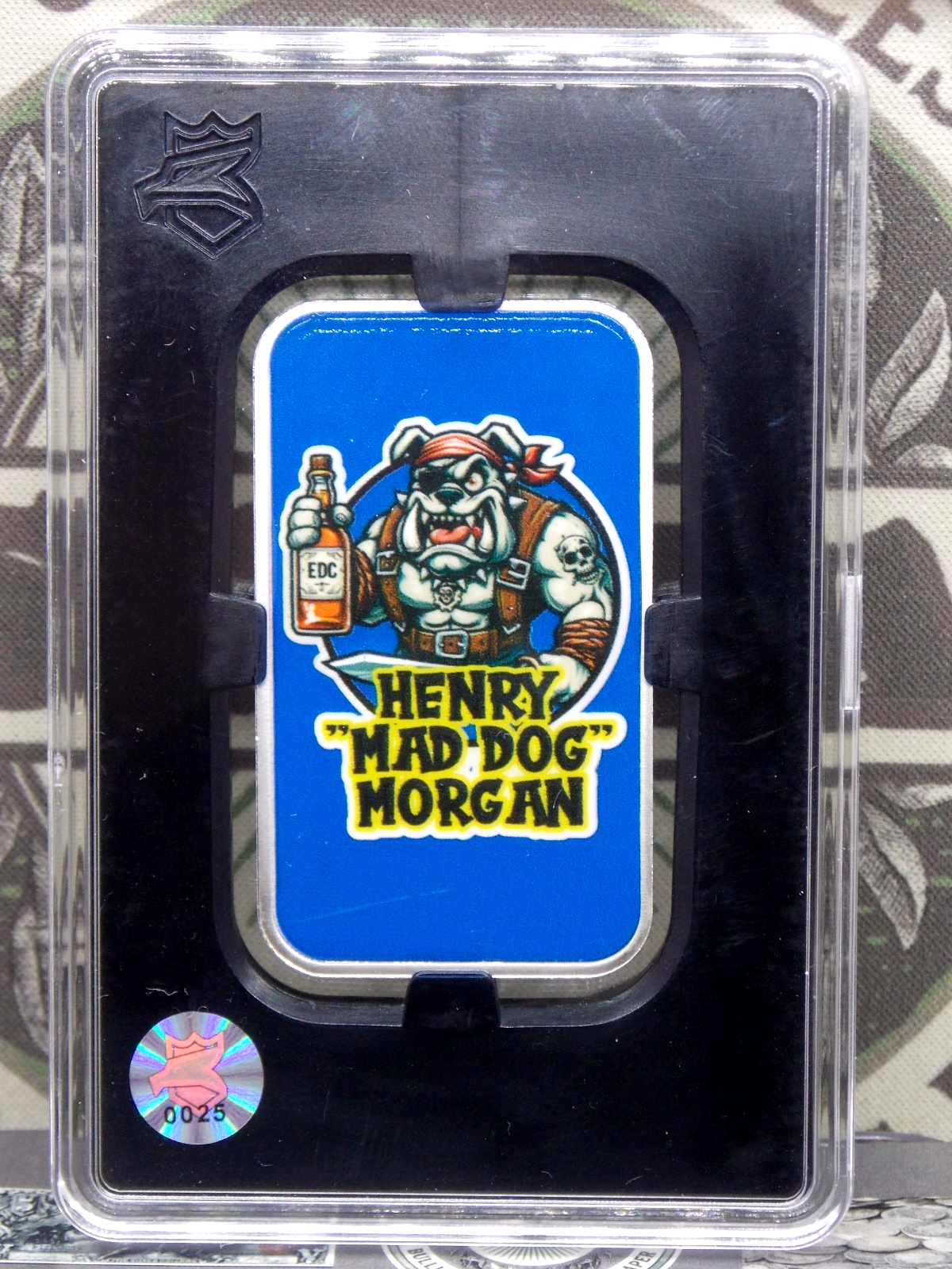 *POSTAL EXPRESS MINT* Henry *MAD DOG* Morgan Pirate Legends 1oz Silver Bar #025