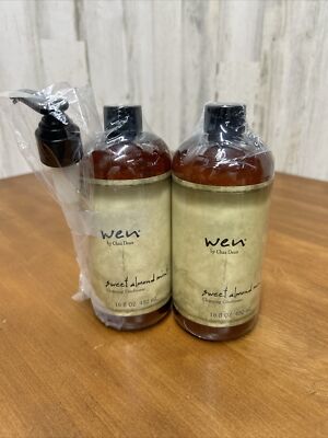 WEN Sweet Almond Mint Cleansing Conditioner, Chaz Dean 2 bottle 16fl.each+ 1Pump