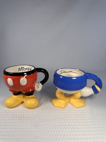 Mickey Mouse Red Black & Donald Duck Blue White Disney Themed Coffee Tea Mug Cup