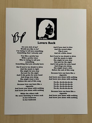 BRAD PETERING SIGNED LYRIC SHEET AUTOGRAPHED TV GIRL BAND LEAD SINGER COA