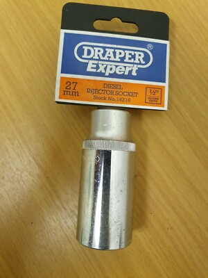 Draper Expert Diesel Injector 27mm 1/2'' Square Drive 6 Point Hub Nut Socket