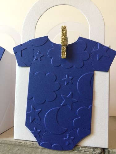 12 Twinkle Twinkle Little Star Baby Shower Thank You Favor Boxes Blue & Gold