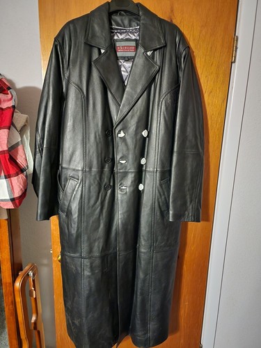 NWT NOS VINTAGE EXCELLED Double Breasted LEATHER FULL LENGTH