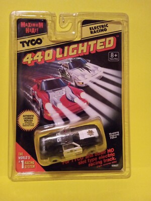 Rare Vintage Tyco 440 LIGHTED MUSTANG Highway Patrol Slot Car No.6960T HO Scale