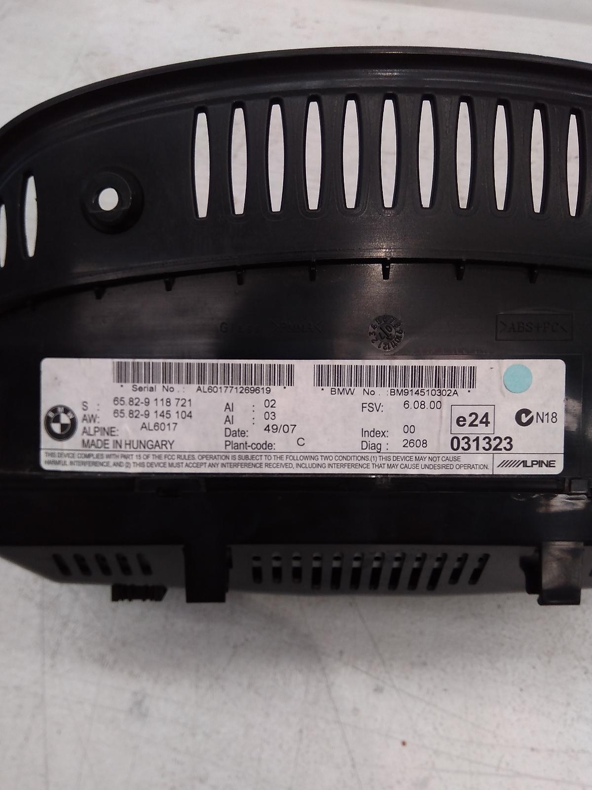 2007 Bmw 3 Series STEREO/HEAD UNIT DISPLAY UNIT 6.5IN SAT NAV TYPE E90/E91/E92/E93 image 2
