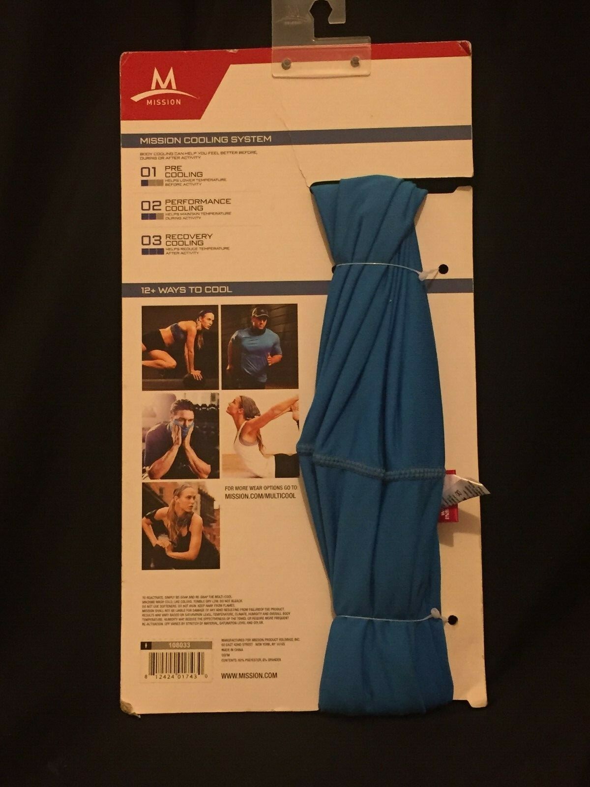 New Mission EnduraCool Multi-Cool 12 Ways to Wear BLUE Headband Neck Shield Hood