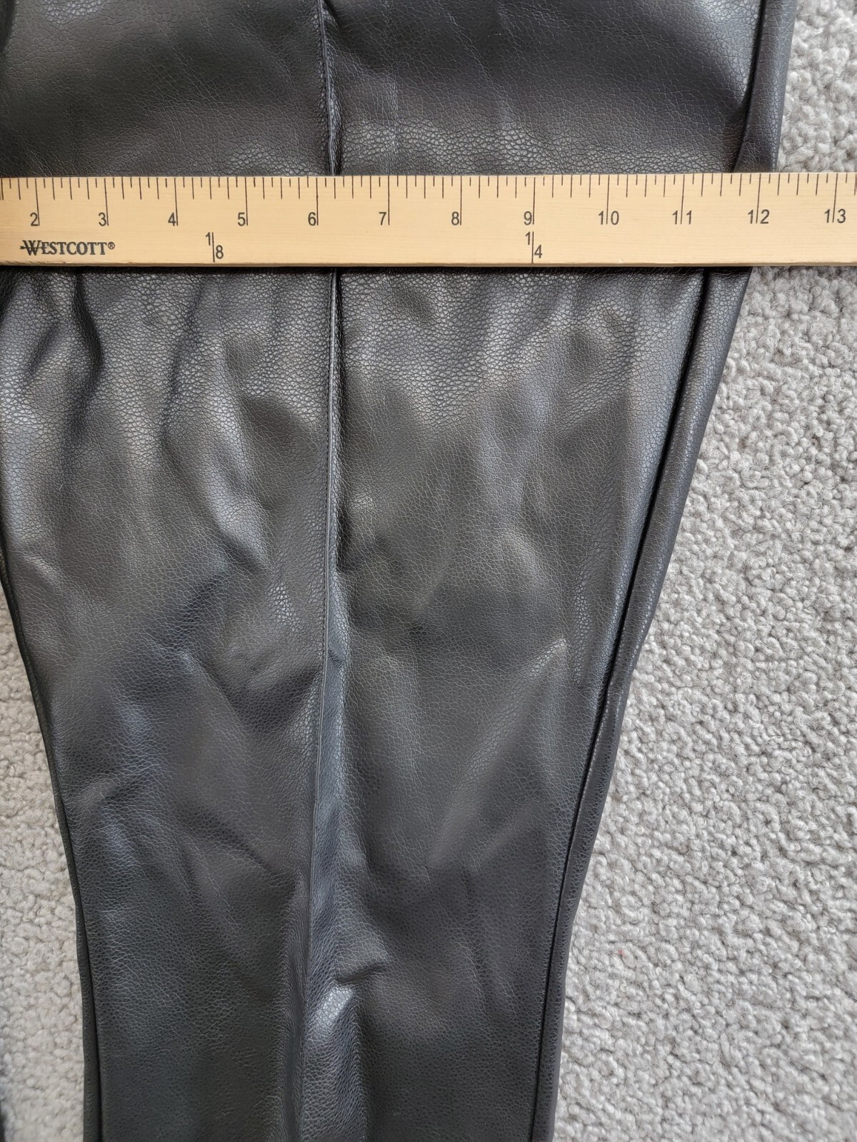 French Connection Claudia Faux-Leather Kick-Flare Pants Womens 10 Black Back Zip - Picture 6 of 17