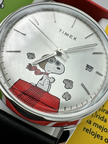 Pre-owned Timex Newjapanese?? Marlin Automatic X Peanuts Snoopy Flying Ace 40mm Tw2w49600