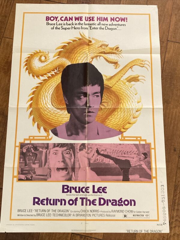 Return Of The Dragon   - Original 1974  Movie Poster - Bruce Lee