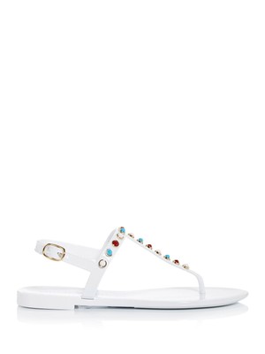 

STUART WEITZMAN Женские белые босоножки с ремешком на пятке Sawyer Toe Block Heel Thong, Белый, SA744