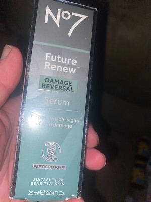 No 7 Future Renew Damage Reversal Serum. Target Visible Sign Skin Damage. .84 Fl