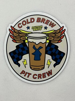 Dutch Bros Sticker April 2024 Pit Crew Cold Brew approx. 3.5 in