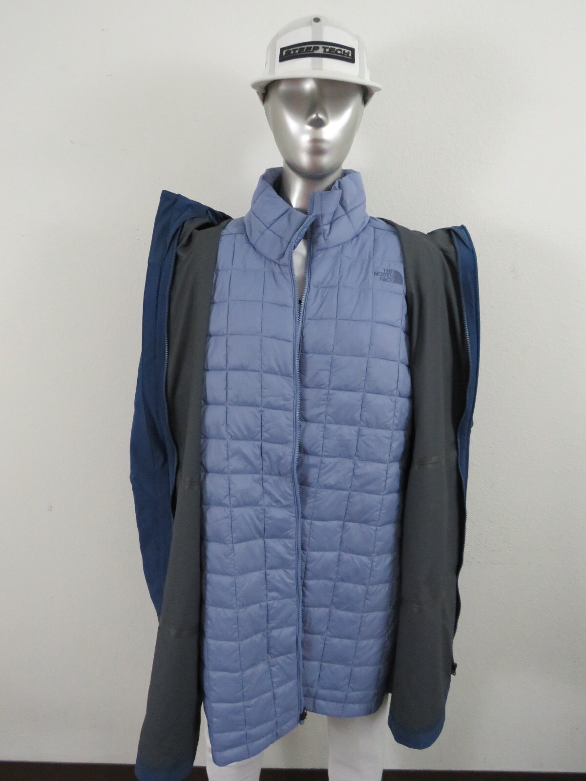 Pre-owned The North Face Womens  Thermoball Triclimate Waterproof Insulated Parka Jacket B In Blue