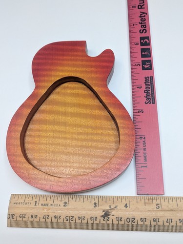 LP cherry fade burst guitar shaped tray for picks/coins  handmade  Gifts