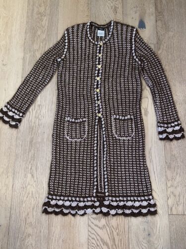 Vintage Chanel 2004 Long Knit Cardigan Sweater Size 42 Brown Vintage Chanel 2004 Long Knit Cardigan Sweater Size 42 Brown