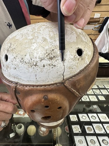 1930s Era Vintage Wilson  Leather Football Helmet