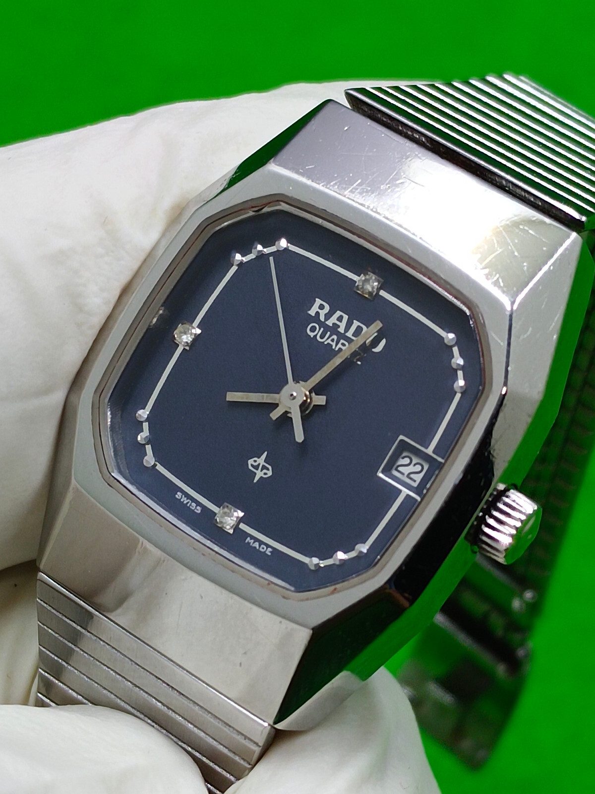 RADO 腕時計 vintage Rado watch 7 Jewels Quartz Diamond Accent Date