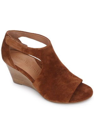 

Женские коричневые кожаные босоножки на танкетке GENTLE SOULS KENNETH COLE с ремешком на пятке, Коричневый, GSF0060SU