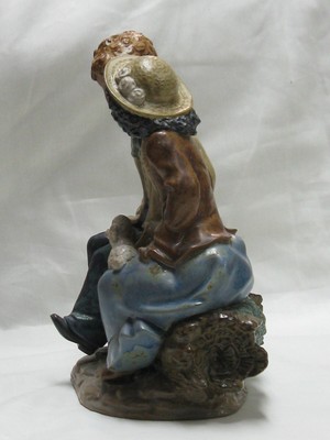 Lladro NAO African American * Loving Couple with Dog * Large Figurine Dated 1990