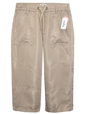 Milla, sizes s - xl beige cargo cropped trousers