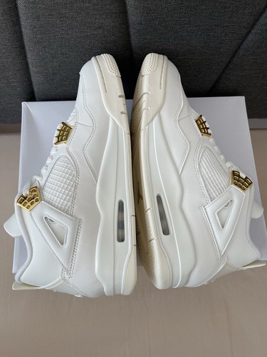 Pre-owned Jordan Size 11.5w/10m- Air  4 Retro Metallic Gold W In White