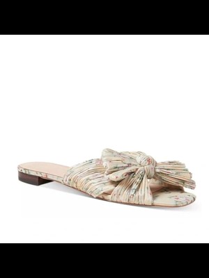 Женские босоножки-слипоны LOEFFLER RANDALL бежевого цвета Daphne на блочном каблуке 5 B